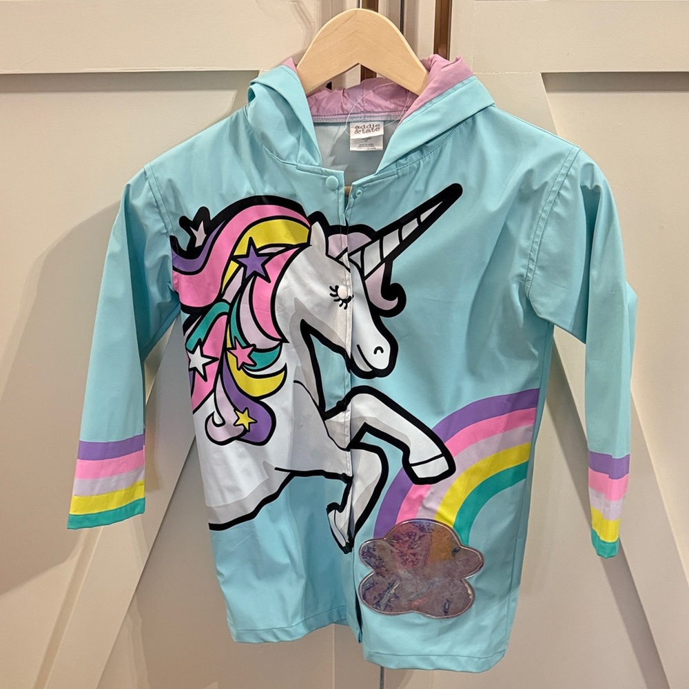 Unicorn Raincoat with Rainbow Design